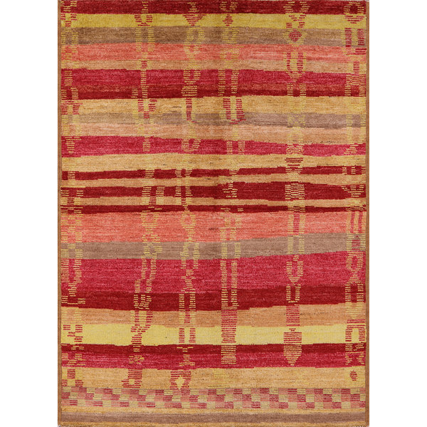 Bungalow Rose Machine Woven / Power Loomed Pink/Beige Rug Wayfair